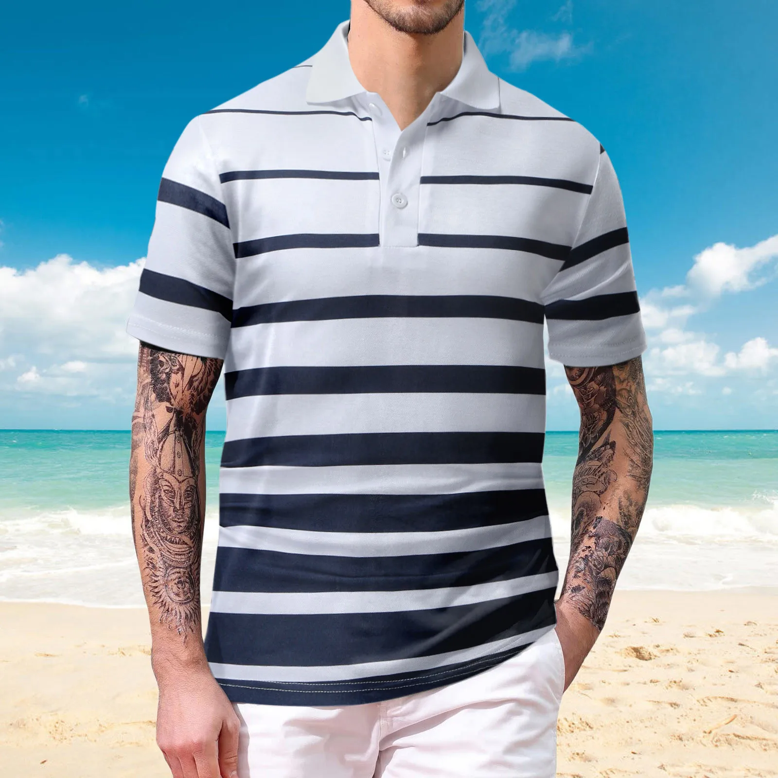 

Shirt Mens Male Casual Print Button Turn Down Collar Blouse Short Sleeve Tops Shirt Shirt Mens Mens Button up Long Sleeve