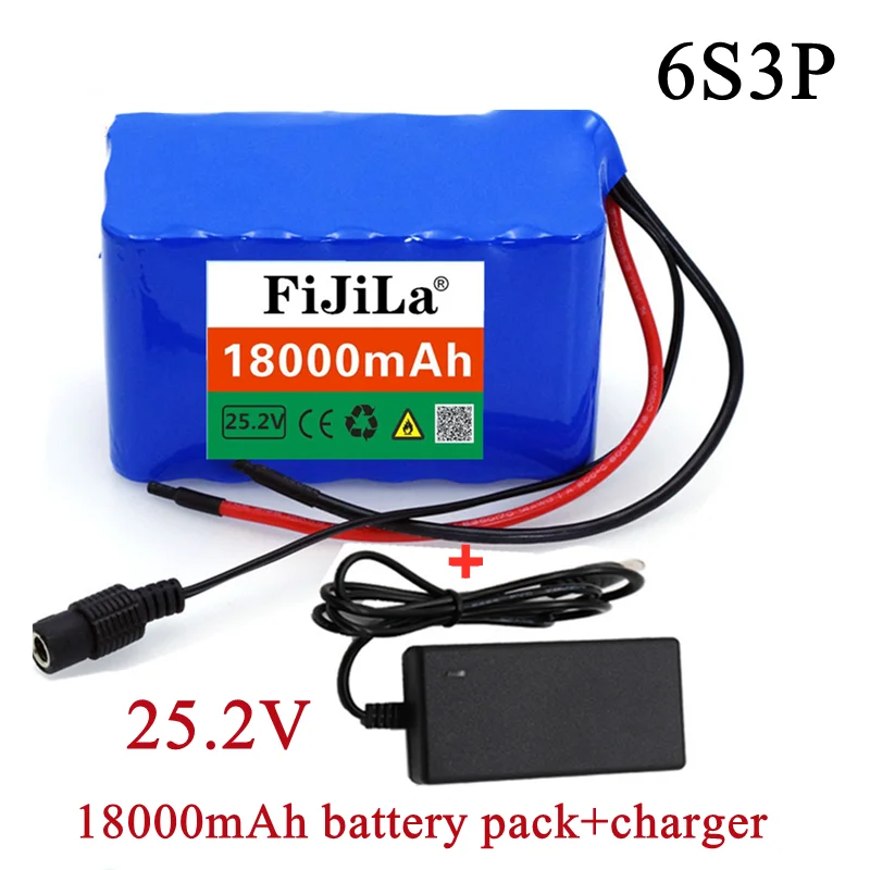 

Nieuwe 24V 18Ah 6S3P 18650 Batterij Lithium Batterij 25.2V 18000Mah Elektrische Fiets Bromfiets/Elektrische/Li Ion Batterij