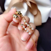 meibapj top quality 3mm moissanite luxurious drop earrings 925 sterling silver fashion ear dtuds fine jewelry for women