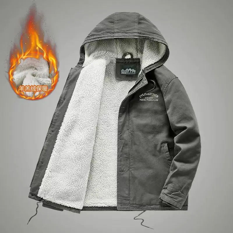 

Зимняя Теплая Куртка Varsity для мужчин, вареные хлопковые толстые флисовые повседневные мужские парки, пальто, ветрозащитные мужские куртки с...
