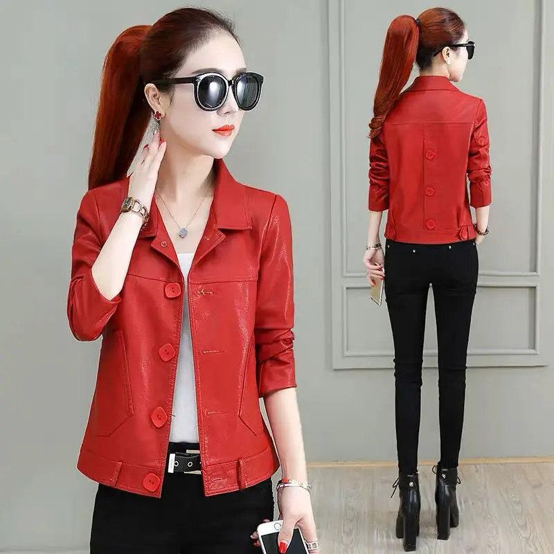 

Куртка женская Корейская Модная приталенная женская куртка весна 2022 шикарная женская куртка с отложным воротником Роскошное дизайнерское пальто из искусственного меха