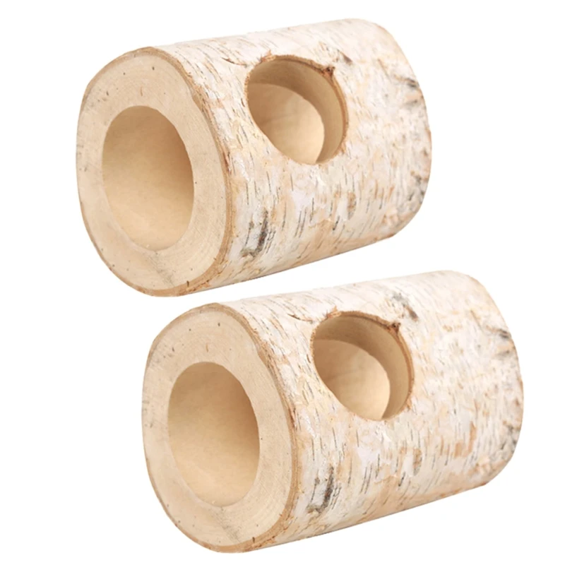 

Туннельная трубка для хомяка, натуральное укрытие, маленькое животное, деревянная для мелких бактерий