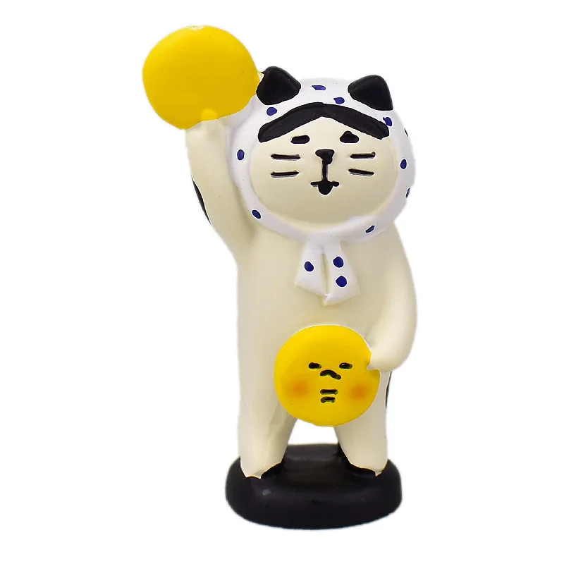 Мультяшный миниатюрный орнамент кошки средней осени для дома машины кафе