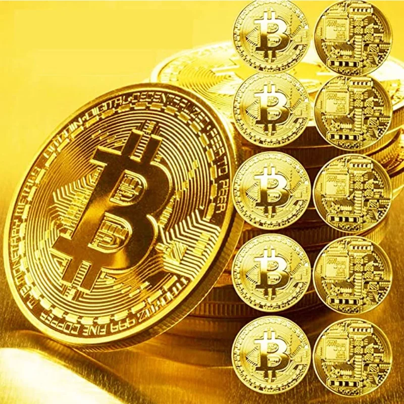 

Позолоченная монета Биткоин, коллекционная художественная коллекция, подарок, физическая памятная криптовалюта Casascius, металлическая Антич...