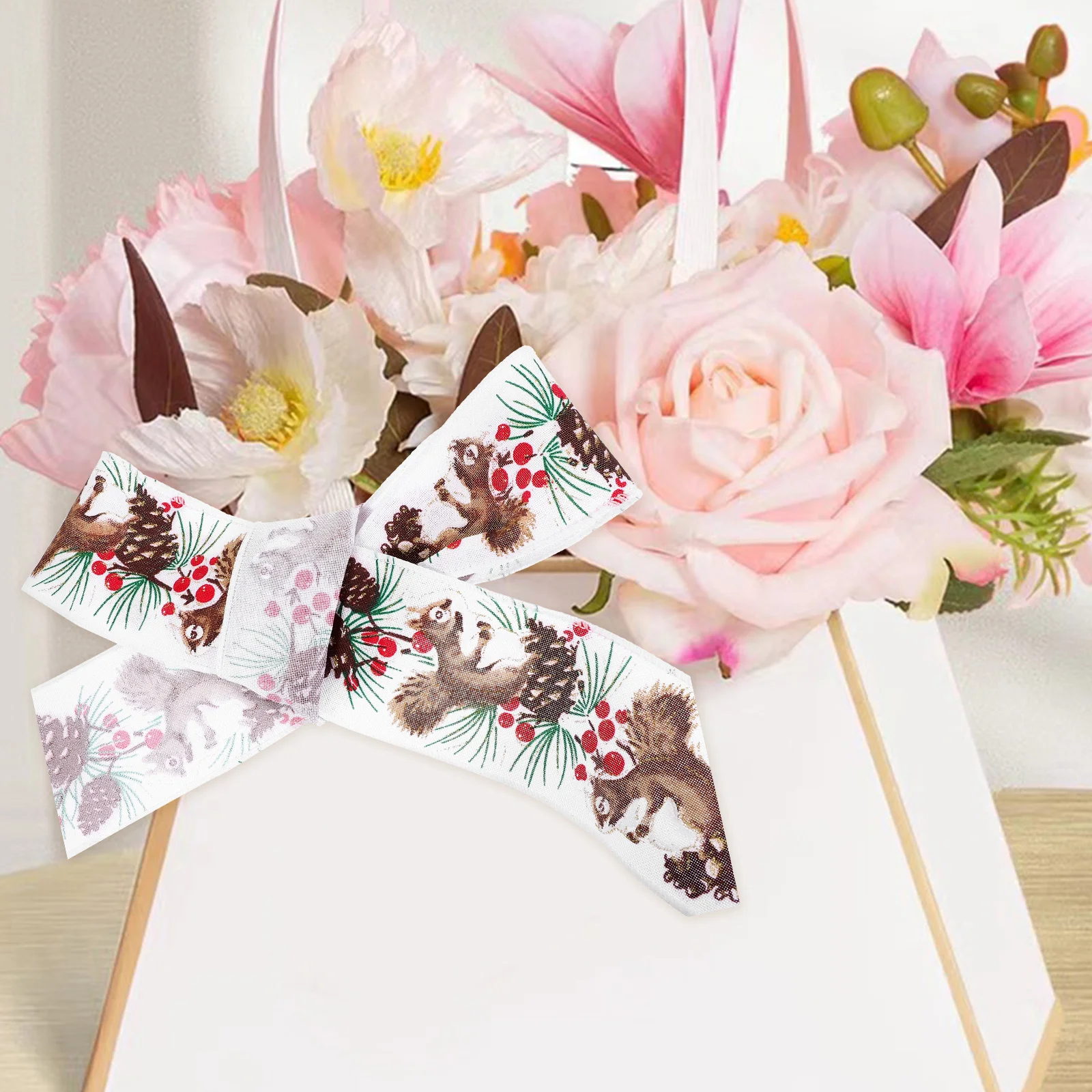 Рождественская лента проводной бант ручной работы с краями детские подарки на