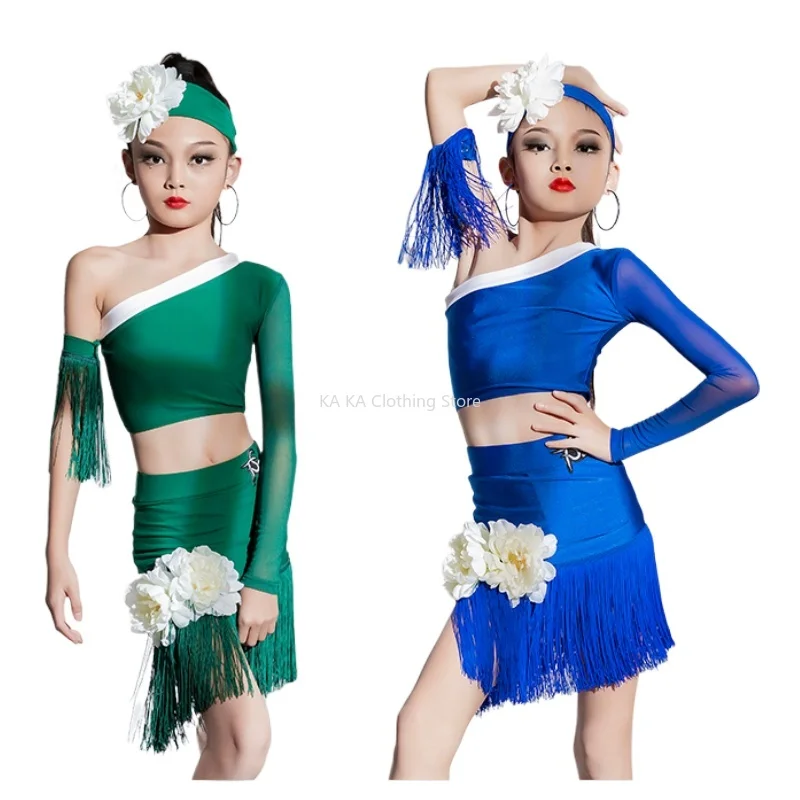Детские костюмы с кисточками для танго и румбы женские платья бальных танцев