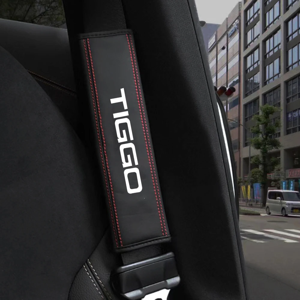 

For CHERY Tiggo 1pc Cowhide Car Interior Seat Belt Protector Cover For CHERY Tiggo car Auto Accessories