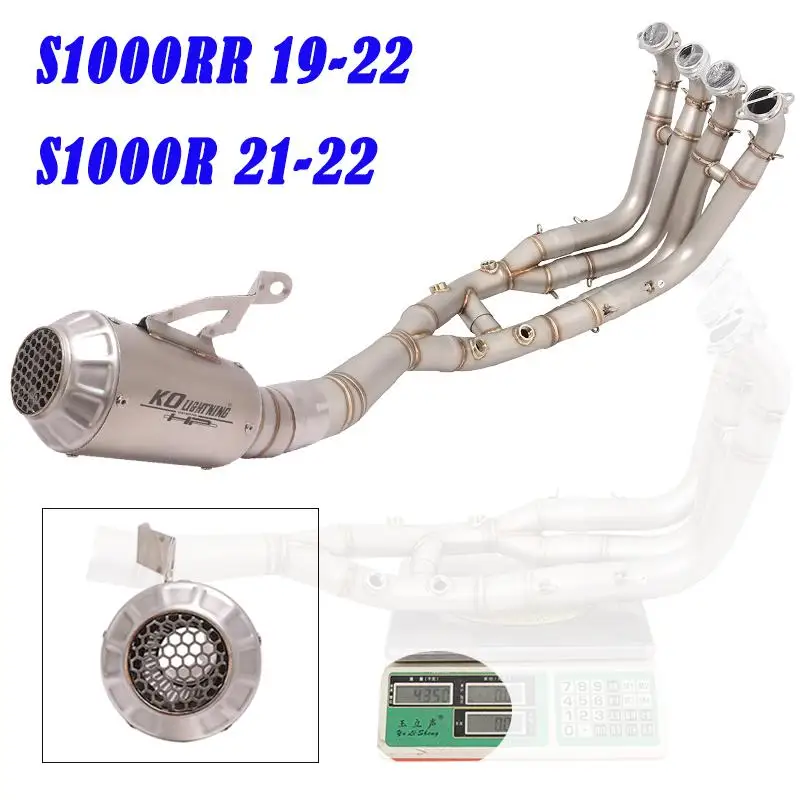 

60MM Exhaust System For BMW S1000R 21-23 S1000RR 19-23 Motorcycles Escape Muffler Header Link Pipe Stainless Steel No DB Killer