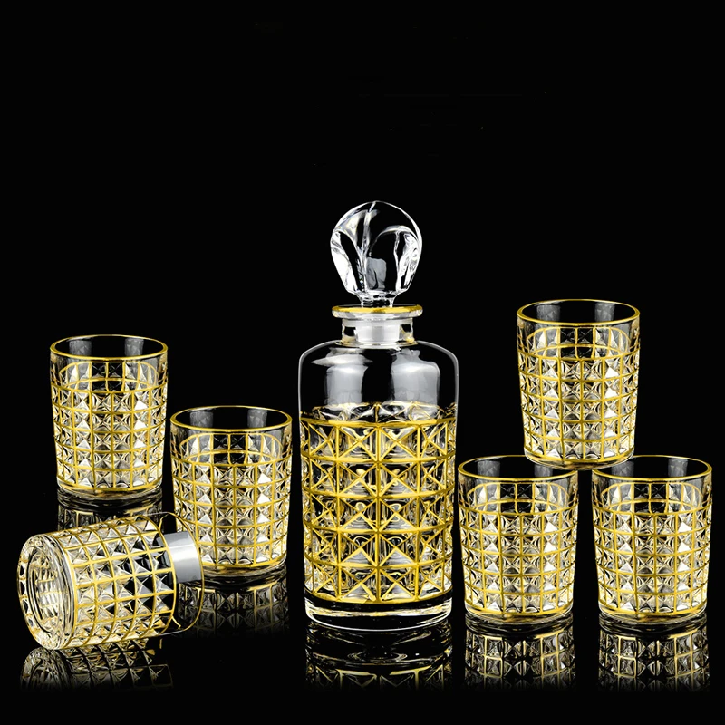 

Whisky Glass Kitchen Bar Sets Crystal Gift Cup Brandy Decanter Bar Sets Shaker Bottle Coffee Coqueteleira Para Drinks Home Bars
