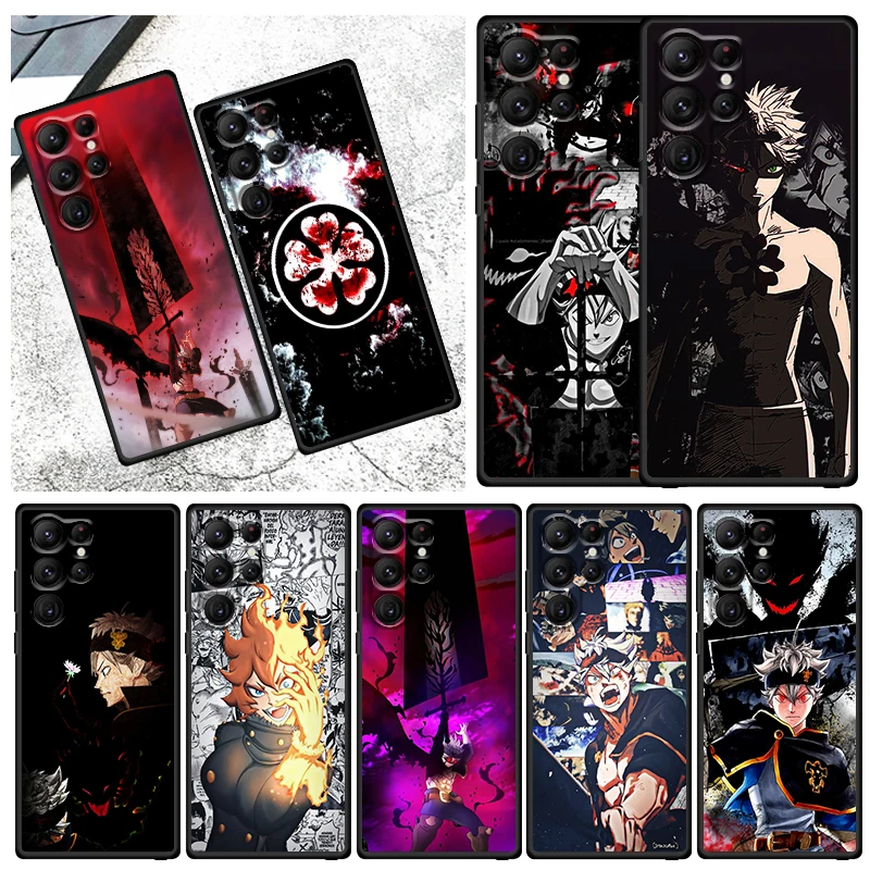 

Hot Anime Black Clover Phone Case For Samsung Galaxy S23 S22 S21 S20 FE S10 S10E S9 Plus Ultra Pro Lite 5G TPU Black Funda