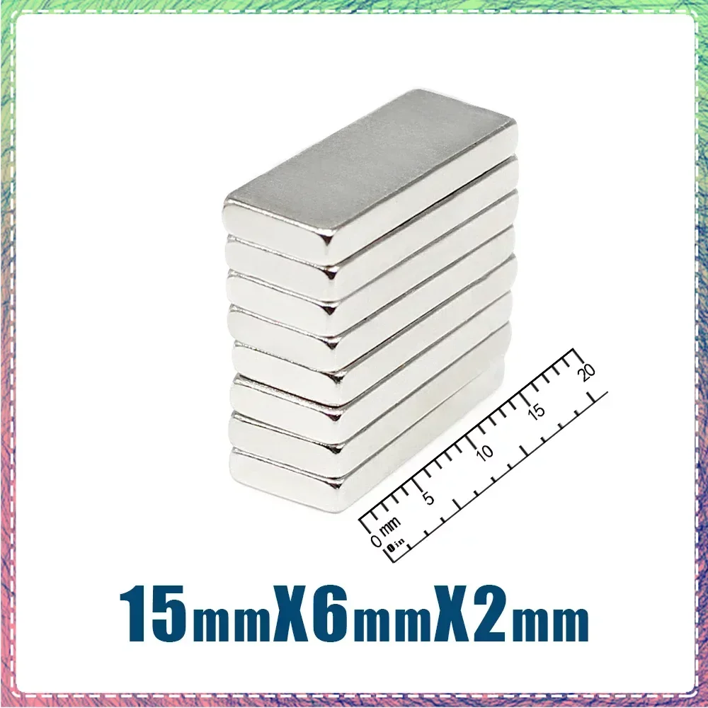 20/50/100/200 шт. Блок 15x6x2 мм мощные магниты N35 прямоугольные Постоянные неодимовые 15*6*2