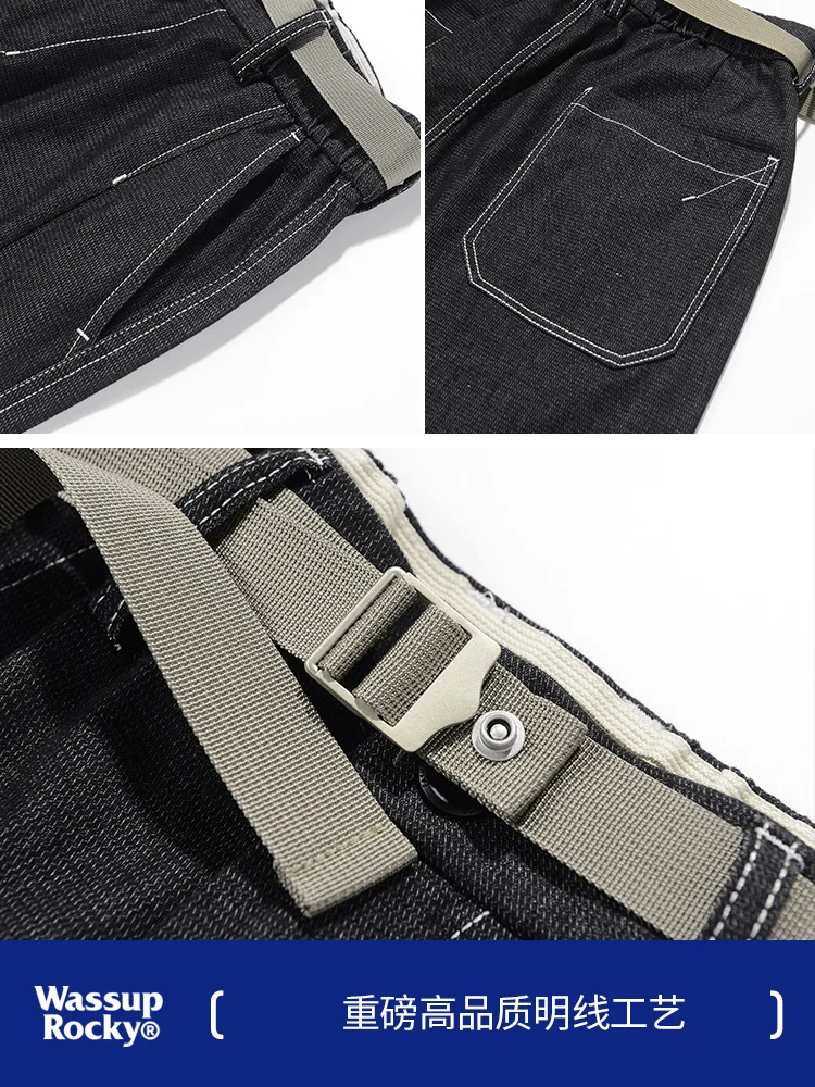 Wassup Rocky American Fashion Brand Washed Jeans Men's Spring Loose Straight All-Match Casual Long Pants