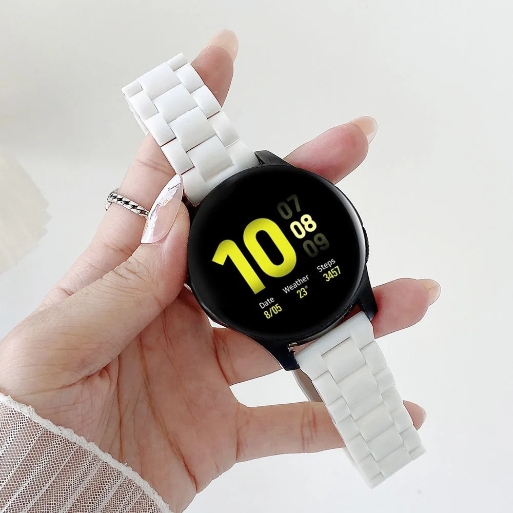 

Ремешок 20 мм для Samsung Galaxy Watch 4 3 Classic 40 мм 44 мм 46 мм 42 мм, пластиковый браслет из поликарбоната для Huawei Watch GT 2 3, 22 мм