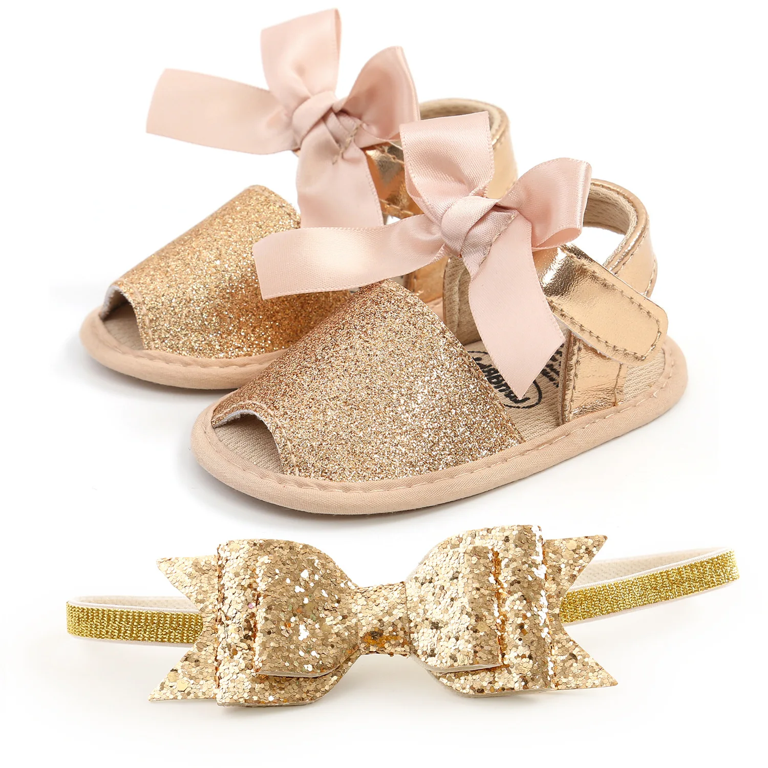 

Summer Sandals Kids Infant Baby Girls Sandals Flat Shiny Princess Shoes Solid PU Slippers Children's Garden Shoes