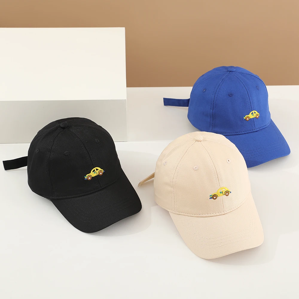 Весенне-осенняя детская бейсбольная кепка с мультяшной вышивкой автомобиля