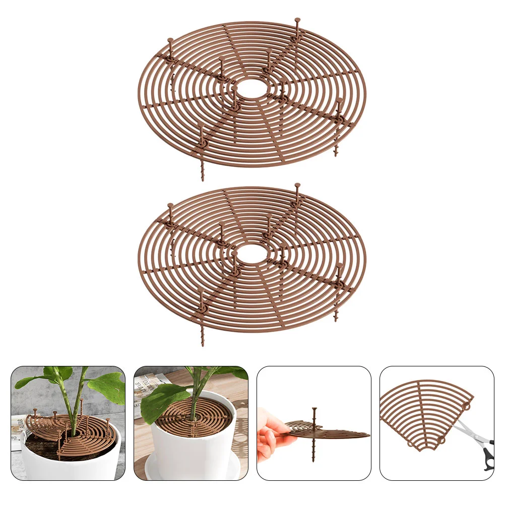 

2 Pcs Flower Pot Soil Cover Flowerpot Accessory Garden Supply Dog Digging Stopper Plastic Cats