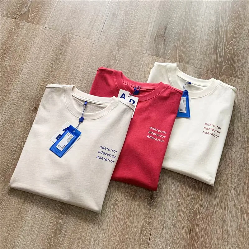 

Adererror Logo Letters Print T Shirt Men Women High Quality Cotton Casual Ader Error T-Shirt Nylon Z-stitch Tag Label