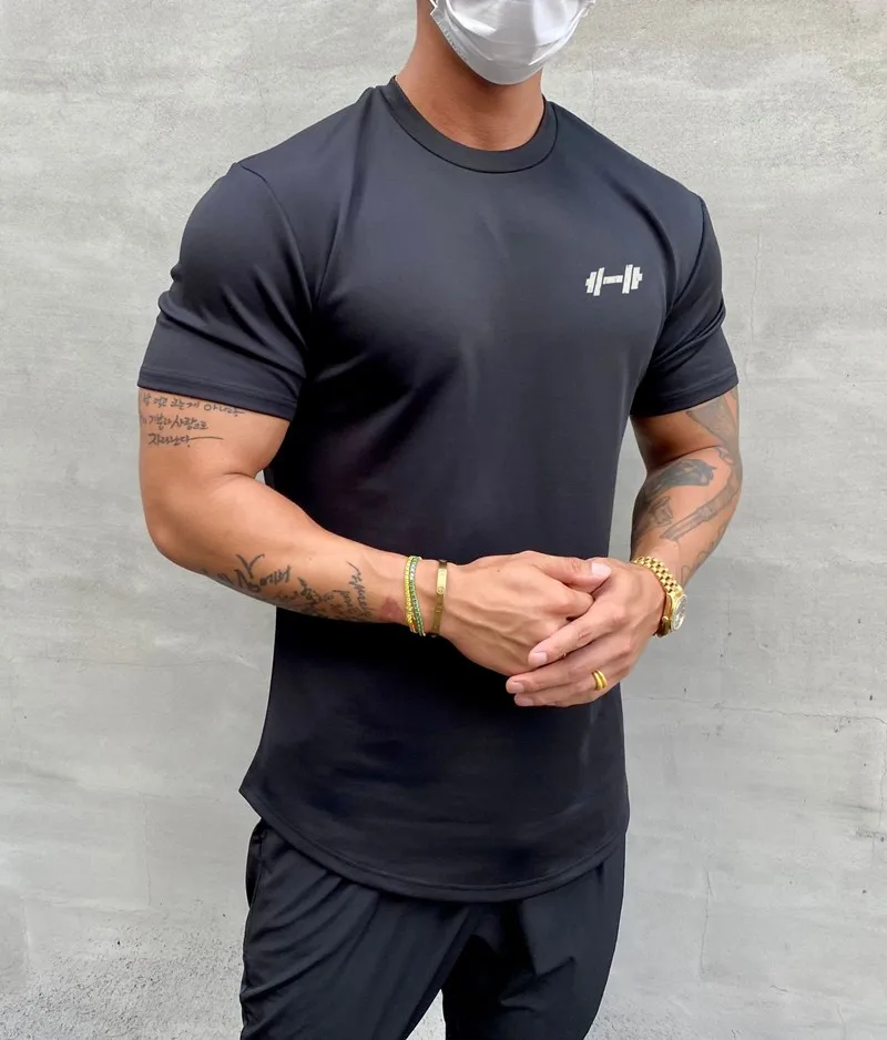 Gym Muscle Fitness T Shirt New Brand Men Outdoor Hip Hop Streetwear Loose Half Sleeve Male Summer Bodybuilding Tee Tops |