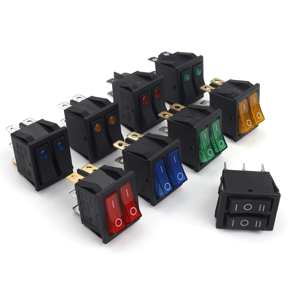 5 шт. 6-контактный 2/3-позиционный двойной светильник кнопочный кулисный