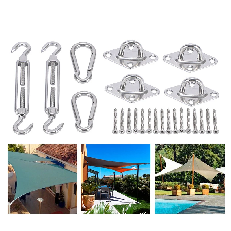 Fixing Pad Eye Turnbuckle Snap Hook Screw Carabiner Clip Accessories Hardware Kit Home
