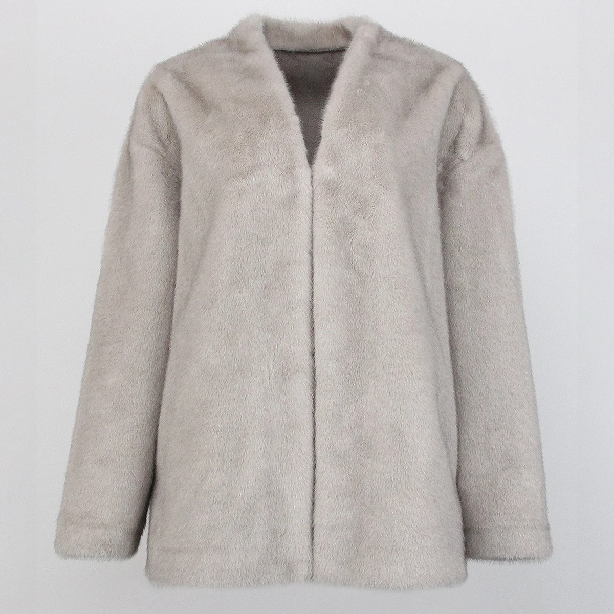 

2023 women trendy artificial mink fur short jacket for winter warm smooth high quality jacket