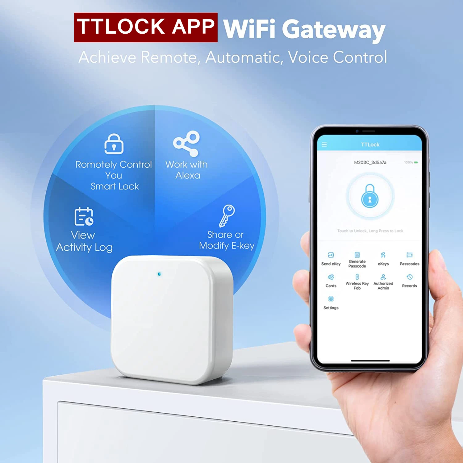 Шлюз Wi-Fi TTLOCK APP G2/G3 хаб для умного дверного замка разблокировка конвертер Bluetooth в