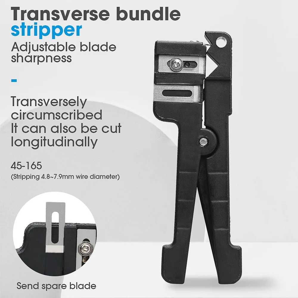 Fiber Optic Stripper Fiber Optic Jacket Stripper Coaxial Cable Stripping Cutter Tool Cable Slitter Wire Stripper Hand Tools