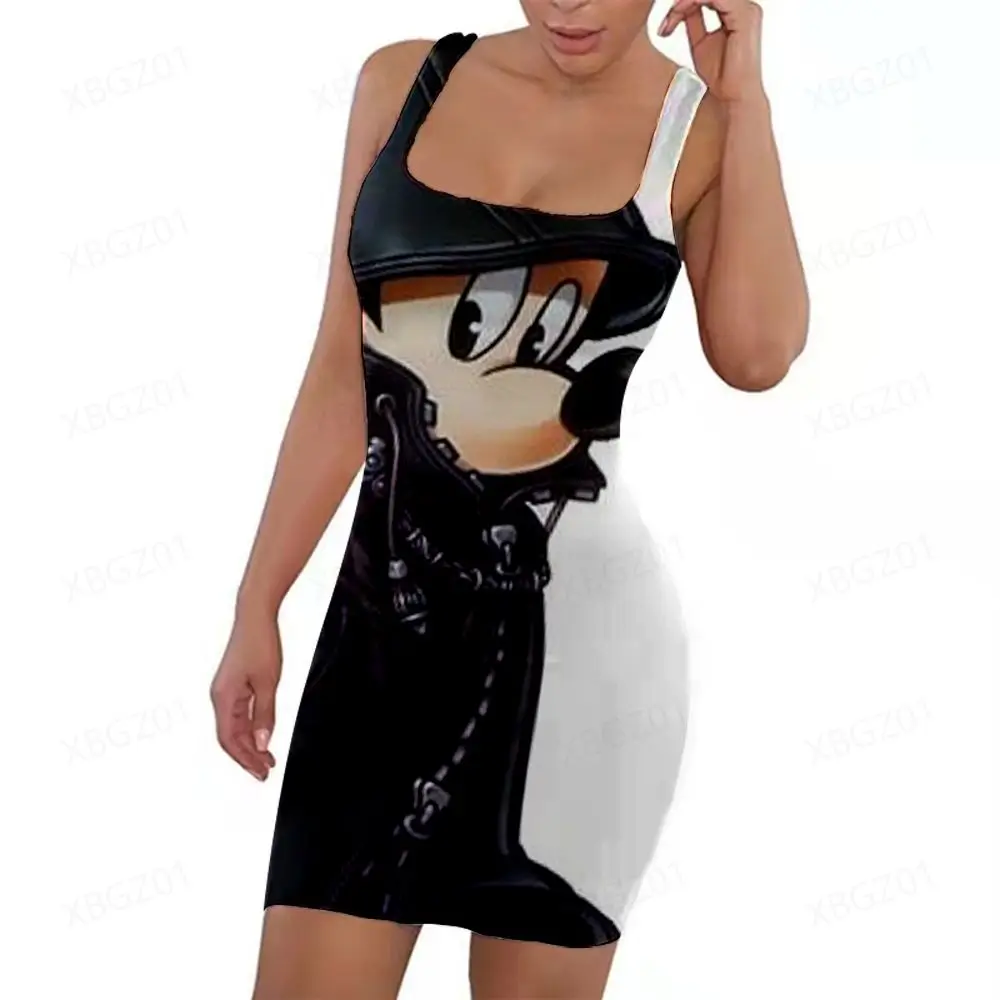 Disney-Robe moulante à imprimé 3D pour femme haut sexy et décontracté robes de soirée élégantes mode féminine dessin animé