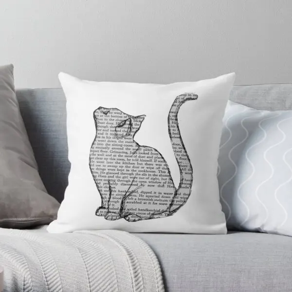 

Books And Cats And Books And Cats Printing Throw Pillow Cover Comfort Fashion Fashion Waist Decorative Car Pillows not include