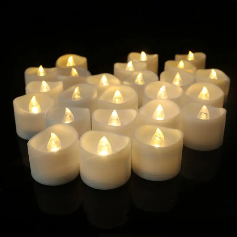 

Flameless Tea Lights Candles, Last 5days Longer Battery Operated LED Votive Candles, 12 Pcs Flickering Tealights For Wedding