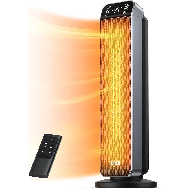 

Space Heater, 24" 11ft/s Fast Quiet Heating Portable Electric Heater with Remote, 3 Modes, Overheating & Tip-Over Protection