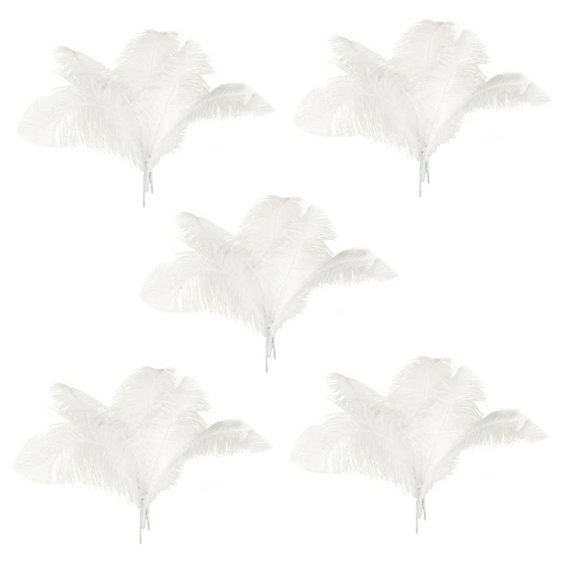 

50 Pcs Natural Ostrich Feathers Wedding Party Decoration White 45-50cm