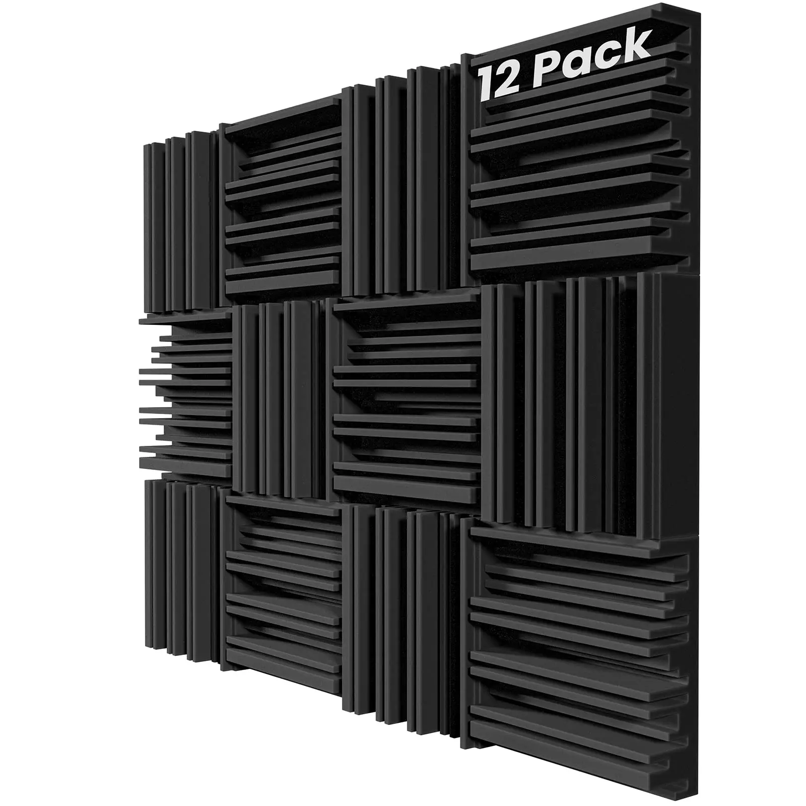 

12Pcs 25x25x5cm Studio Acoustic Foam Panels Sound Creative Irregularity Soundproof Foam Sponge Pad Absorption KTV Room Wall