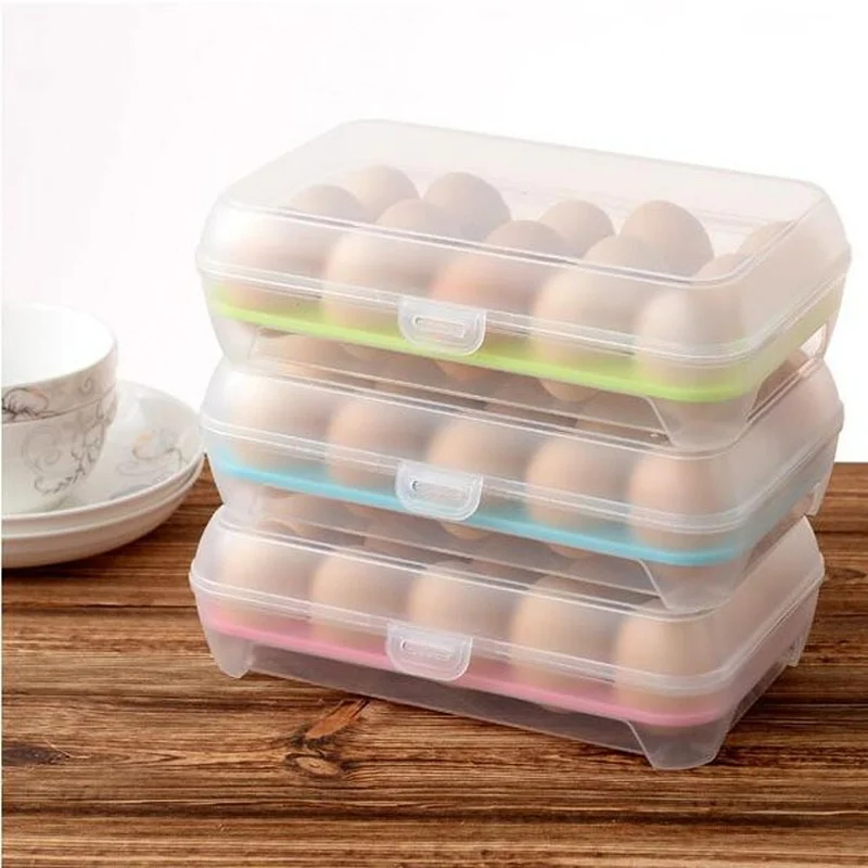 Refrigerator Built-in Egg Box Transparent with Lid Fresh Storage Box Household Superimposed Rectangular Egg Storage Box SS