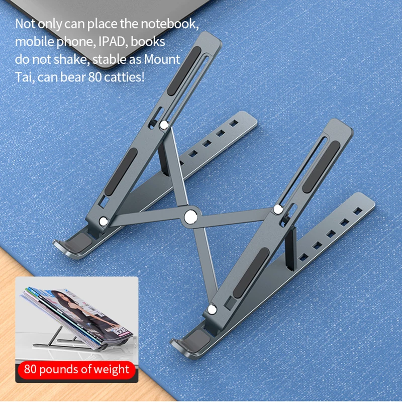 

Portable Laptop Stand for Macbook Air Pro Aluminium Foldable Notebook Tablet Stand Compatible with 10 - 15.6 Inch Laptops Holder