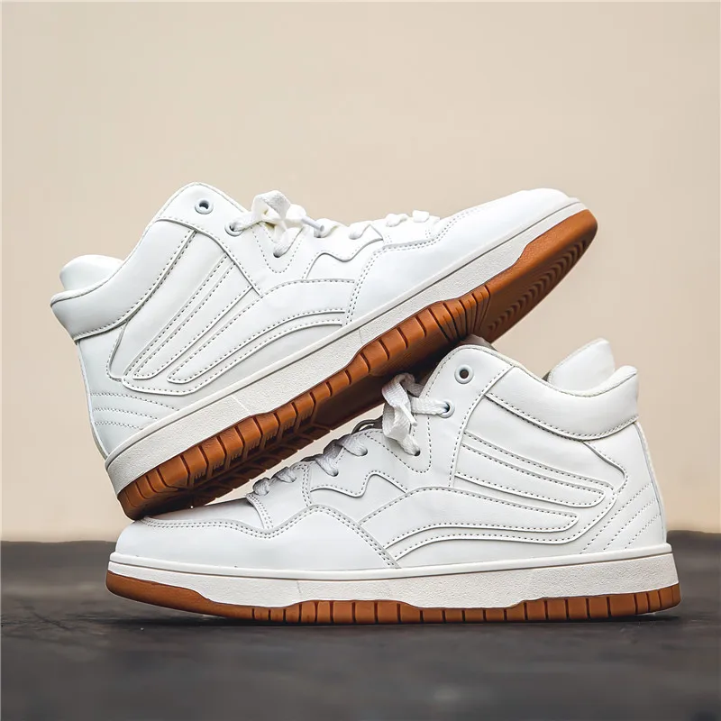 Brand Men's High Top Sneakers Thick Sole Non-slip Basketball Sports Tennis Shoes Breathable Casual Running Shoes Plus Size 48