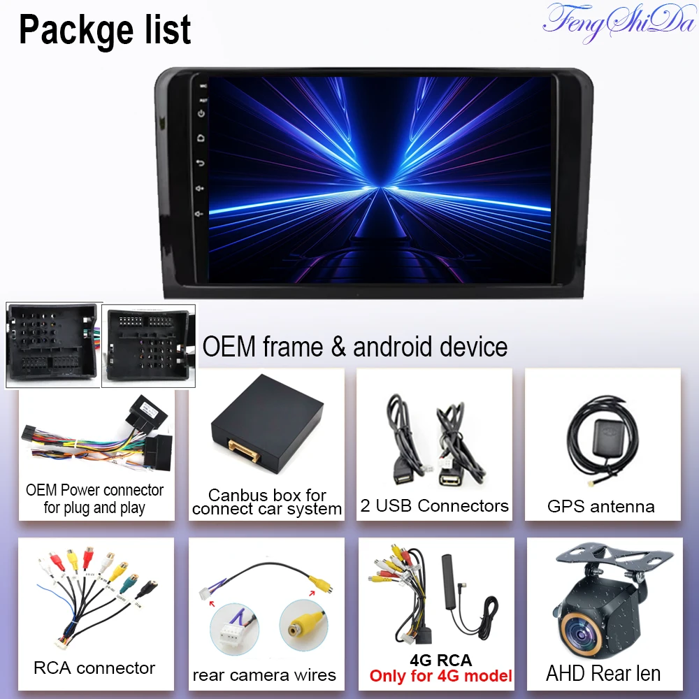 Для Mercedes Benz ML GL 280/300/320/350/420/500 GL320/350/450 X164 Автомобильный радиоприемник Carplay