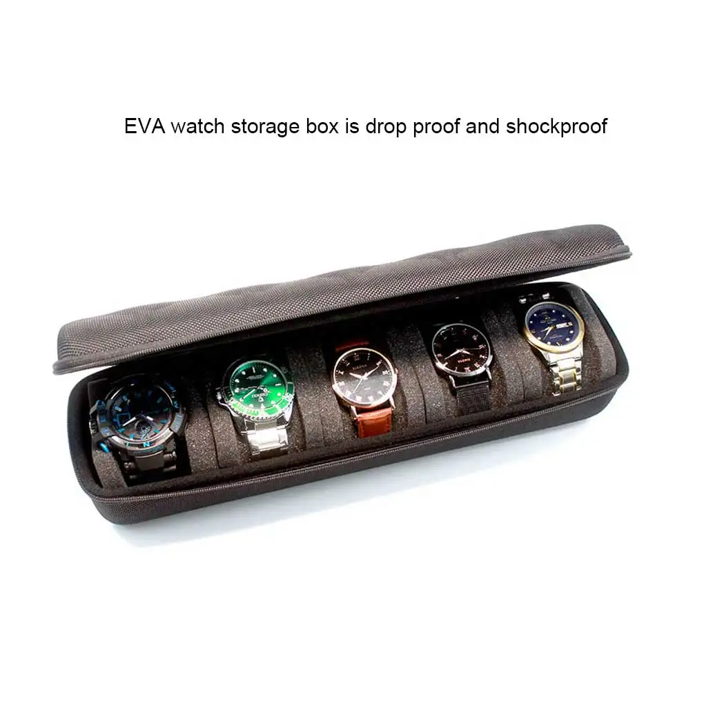 

Сумка для хранения умных часов EVA, защитная, однотонная, водонепроницаемая, с 5 слотами, с подъемной ручкой, фотографический контейнер