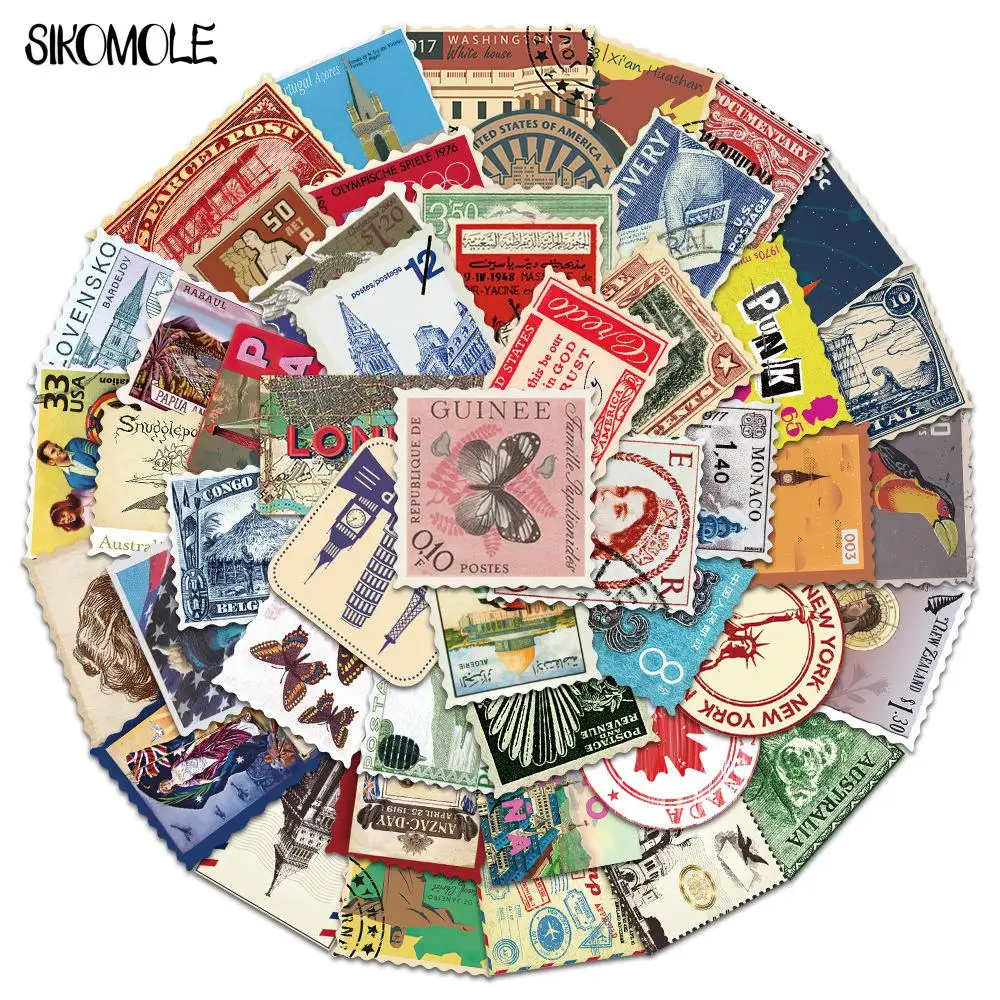 

Стикеры для путешествий в стиле ретро, 10/30/50 шт.