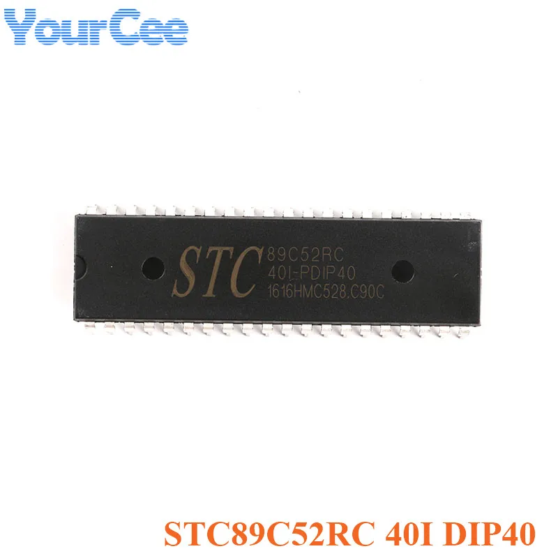 

2pcs Original STC STC89C52RC-40I-PDIP40 Program Download MCU Enhanced 1T 8051 Single Chip In-Line Microcomputer EEPROM ISP