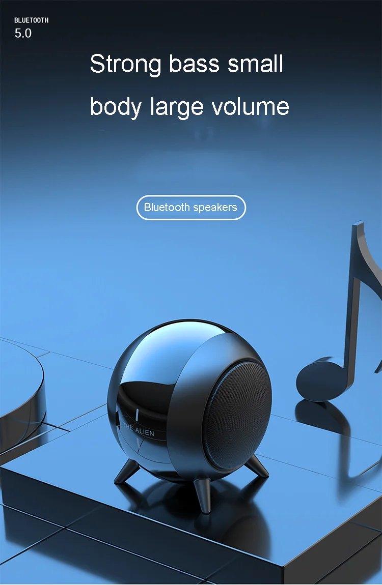 

Mini Wireless Bluetooth Speaker Metal Small Steel Cannon Large Capacity Hi-Fi Surround Stereo Subwoofer Music Center with TWS