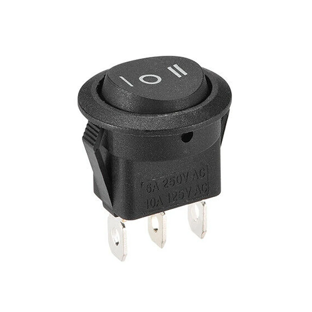 

High Quality Snap-in Mounting Brand New Rocker Switch On/Off/On 3Pins Toggle AC 250V/6A 125V/10A Black SPST Contacts