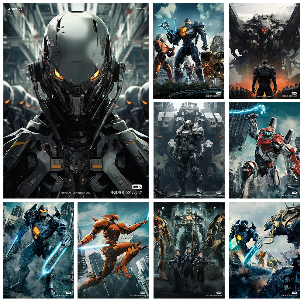 Aoger Алмазная картина Sumka on Molniy 5D DIY Kit с палитрой трансформеров-роботом круглый