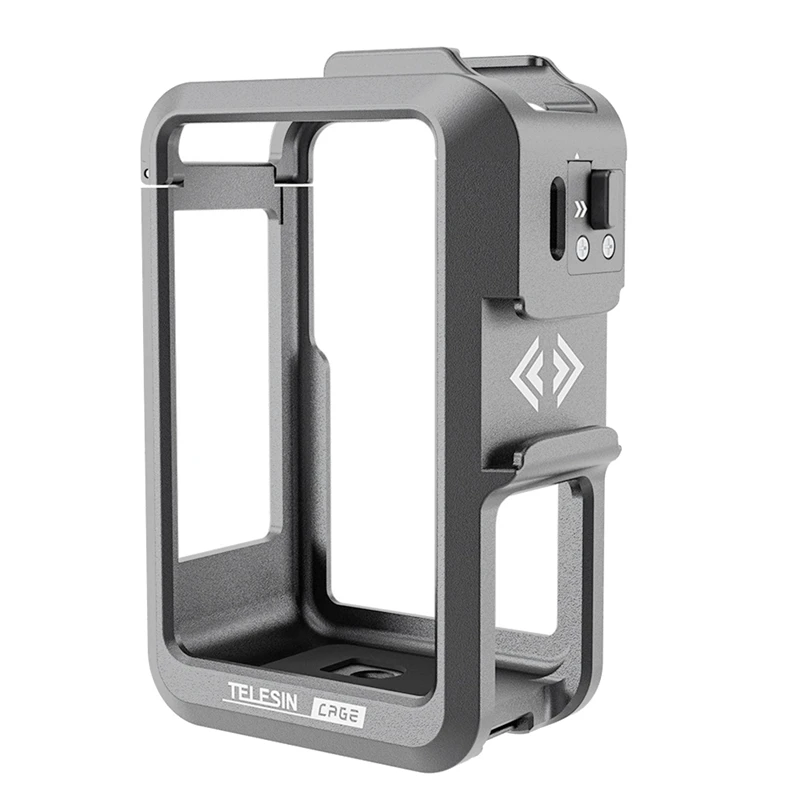 

New TELESIN Aluminium Alloy Frame Case For DJI Osmo Action 3 Shoot Vertically Dual Cold Shoe Protective Shell Accessorie