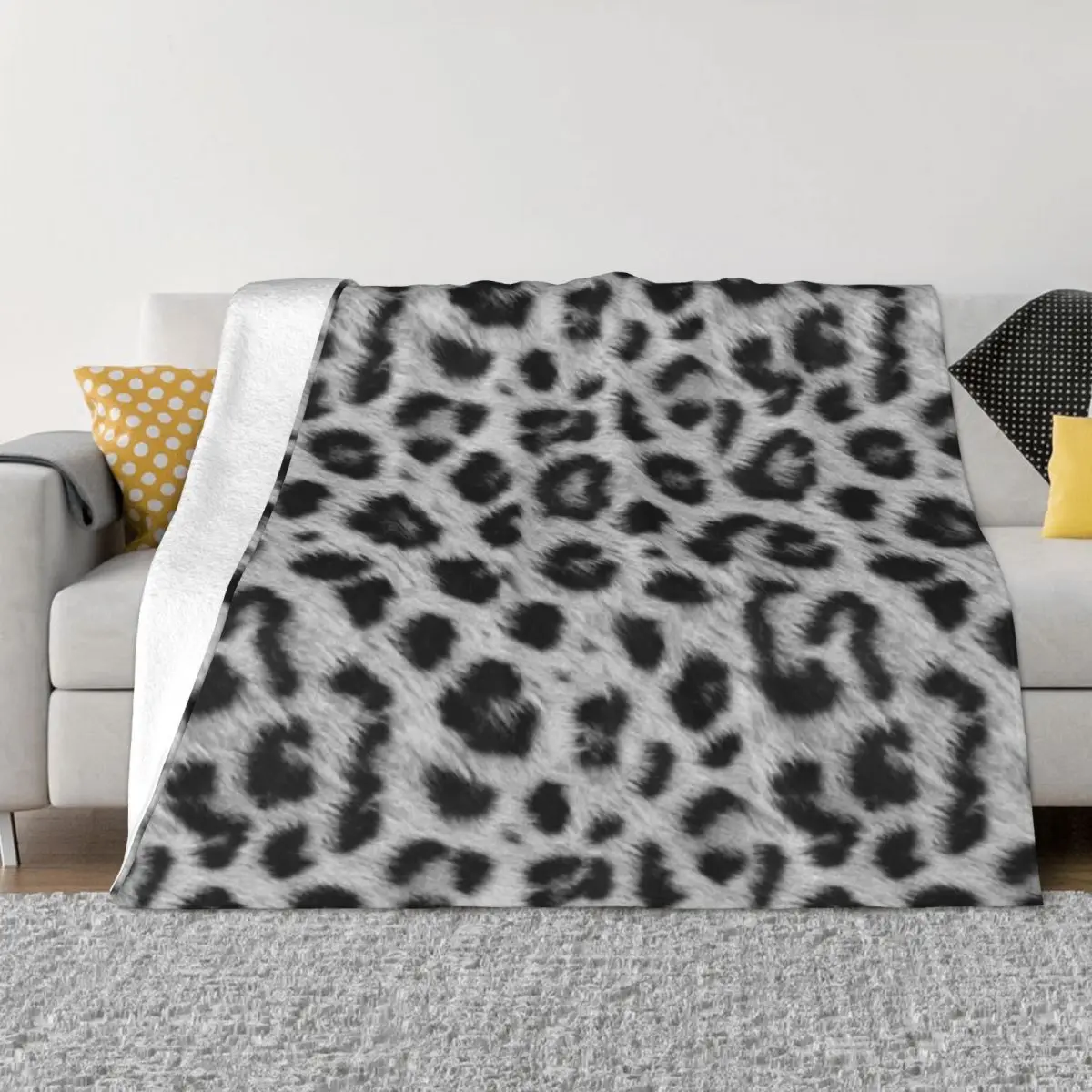 Серый леопардовый мех ультра-мягкое Флисовое одеяло