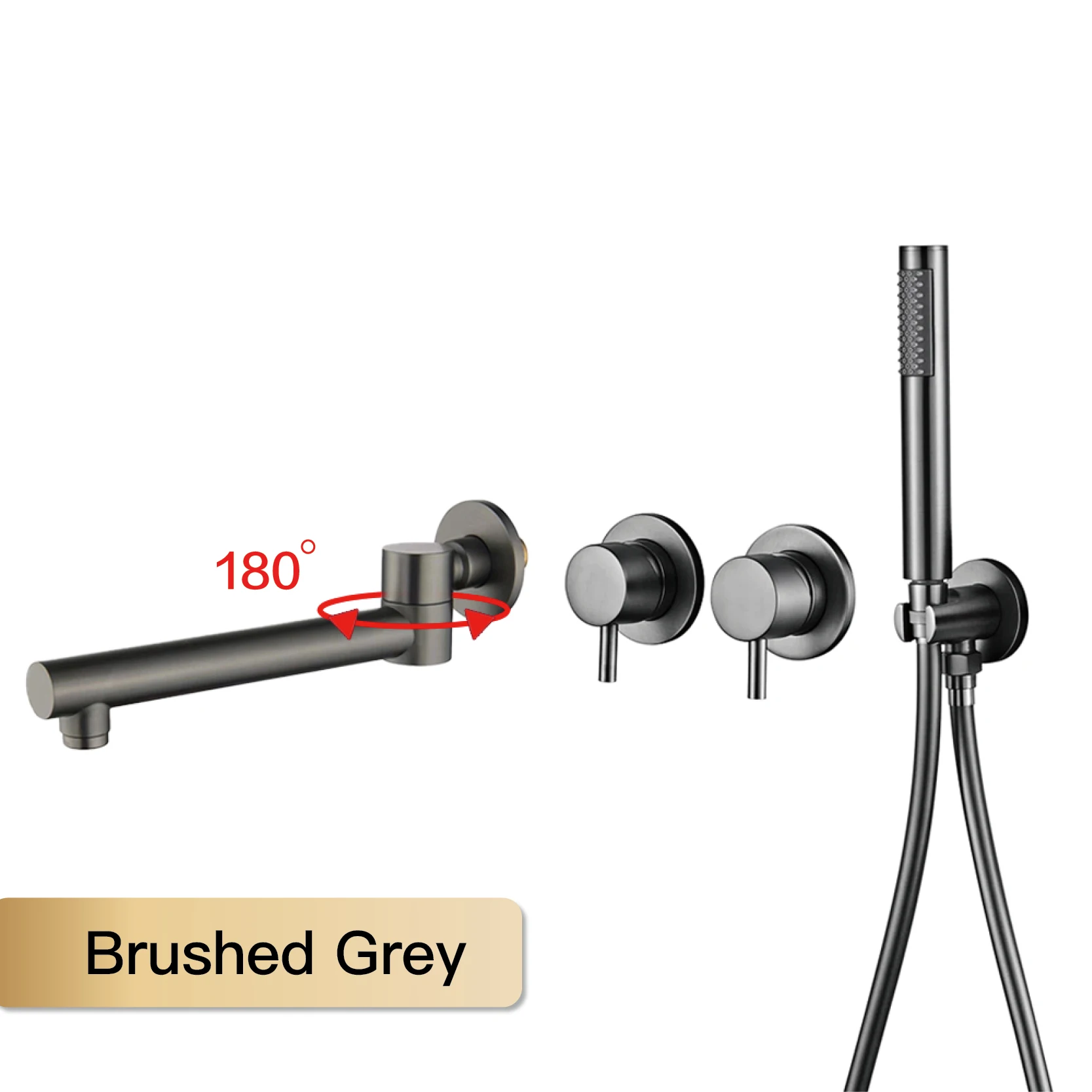 

Смеситель для ванны Aitana серый