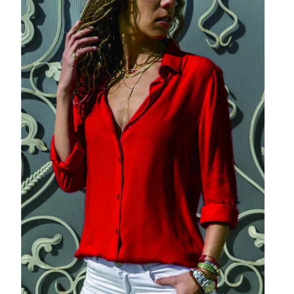 Spring Autumn 2022 Casual Blouse Long Sleeve Elegant Women Tops Single Row Button Women Clothes Streetwear Women Black Red Shirt