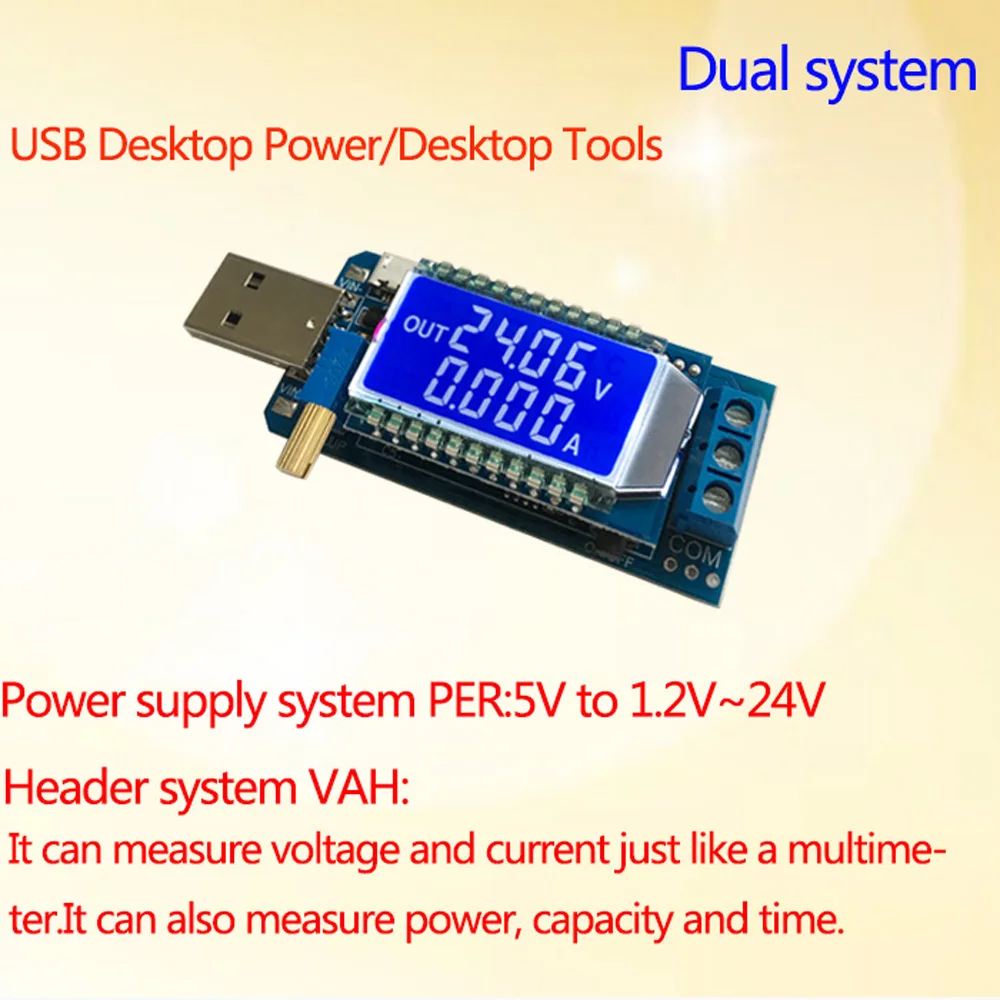 

DC-DC LCD Display USB Step Up/Down Power Supply Module Adjustable Boost Buck Converter DC 3.5-12V To 1.2-24V Power Supply Module
