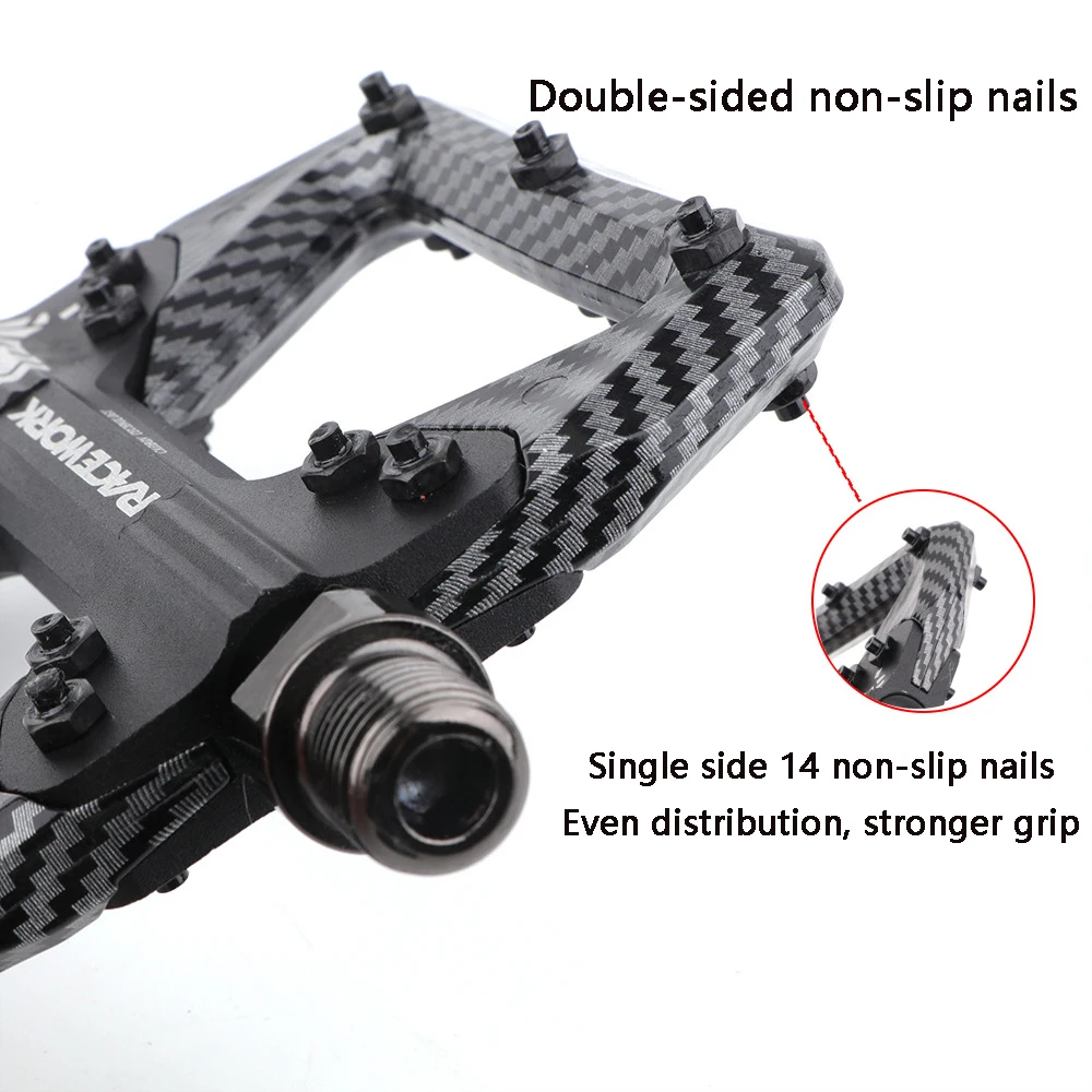 Велосипедная педаль RACEWORK из углеродного волокна ультралегкие Нескользящие