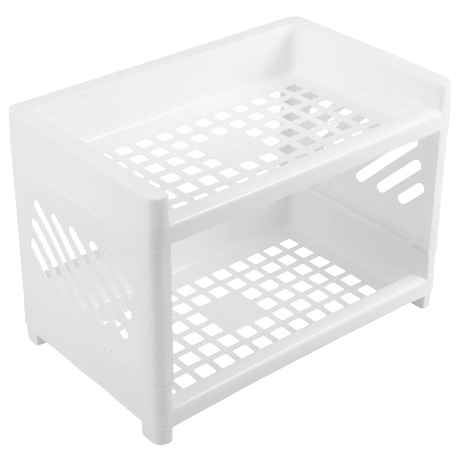 

Countertop 2 Tier Shelf Corner Storage Folding Shelves Stand Vanity Trays Bathroom Home Supplies